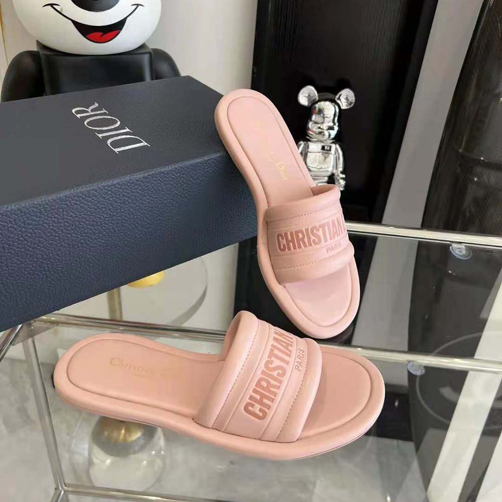 Dior Women Every-D Slide Pink Embossed Lambskin - image 6