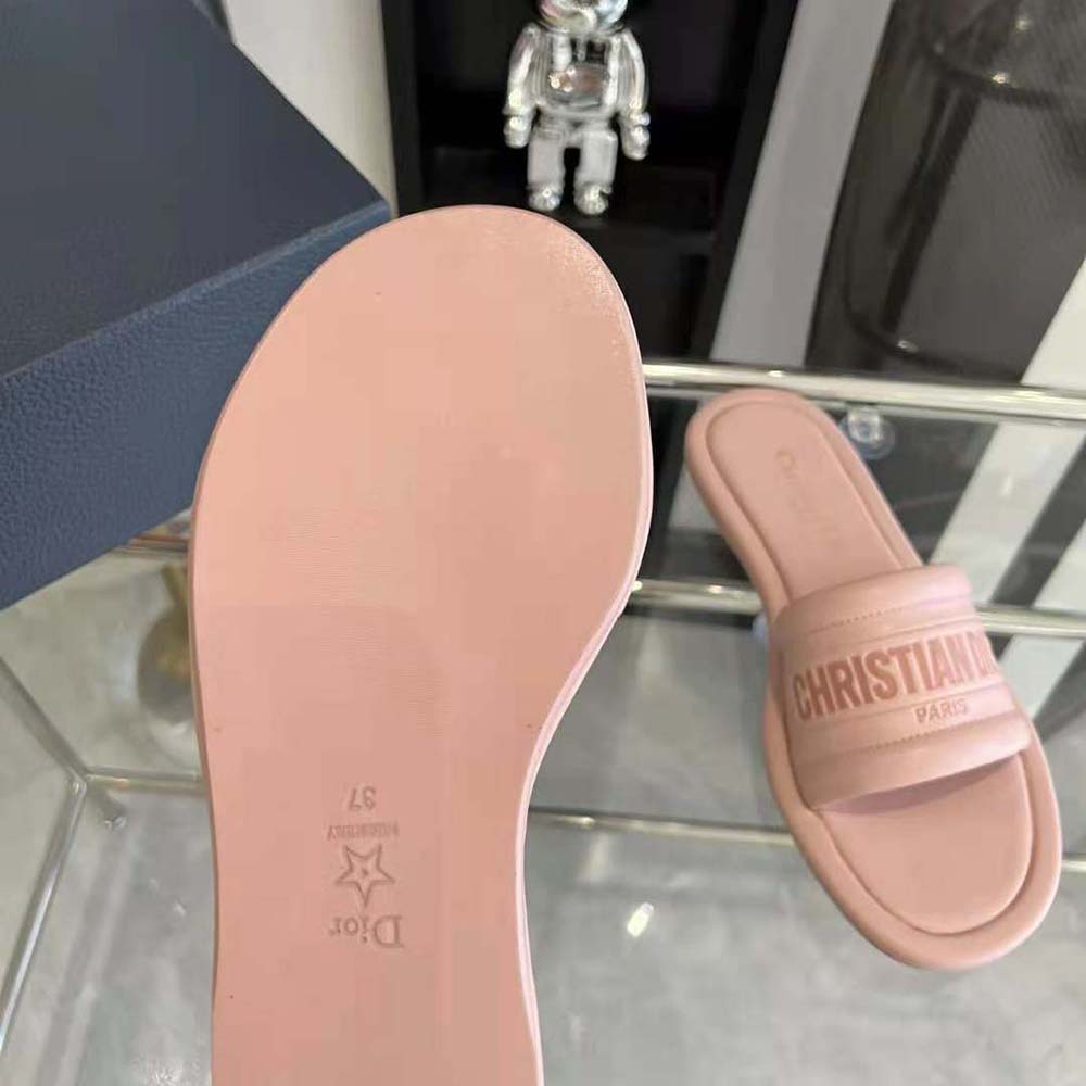 Dior Women Every-D Slide Pink Embossed Lambskin - image 10