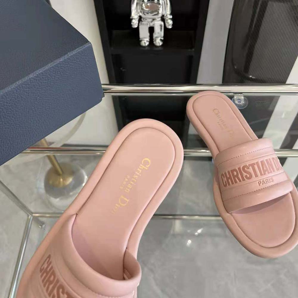 Dior Women Every-D Slide Pink Embossed Lambskin - image 9