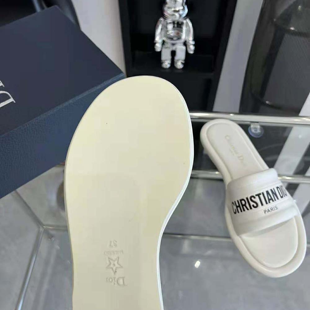 Dior Women Every-D Slide White Embossed Lambskin - image 10