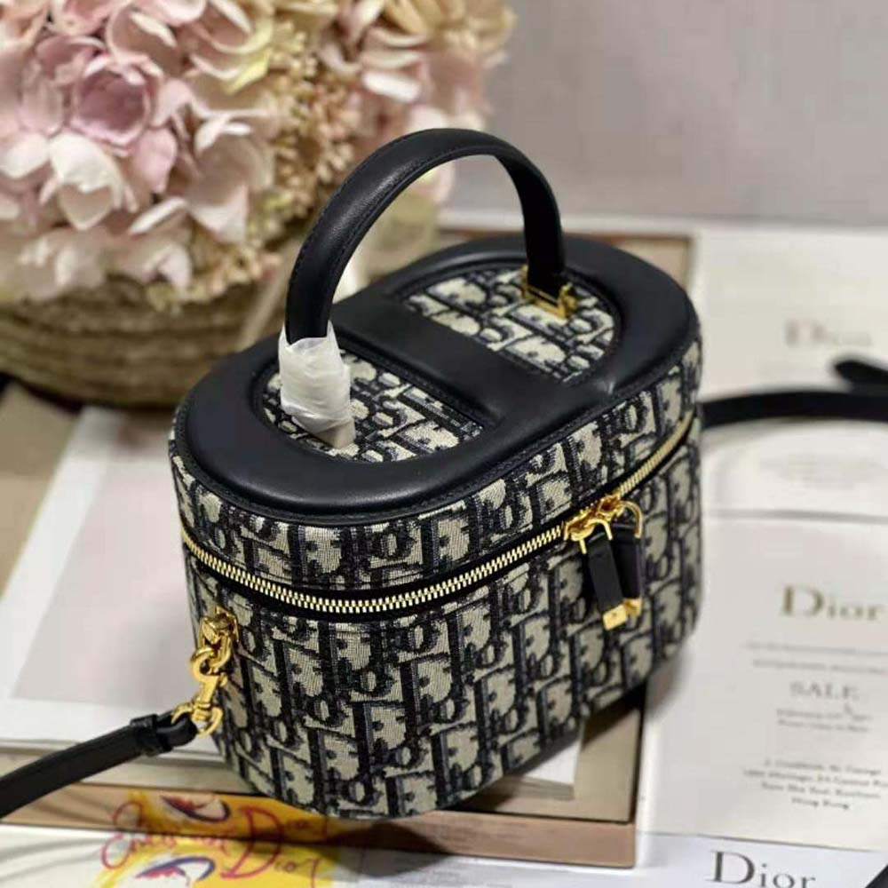 Dior Women Medium CD Signature Vanity Case Blue Dior Oblique Jacquard - image 4