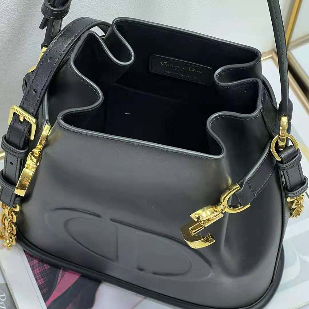 Dior Women Medium C’est Dior Bag Black CD-Embossed Calfskin - image 10