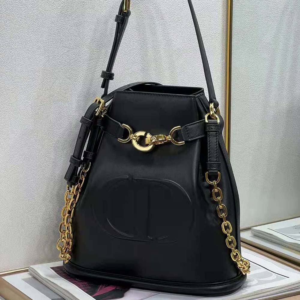 Dior Women Medium C’est Dior Bag Black CD-Embossed Calfskin - image 5