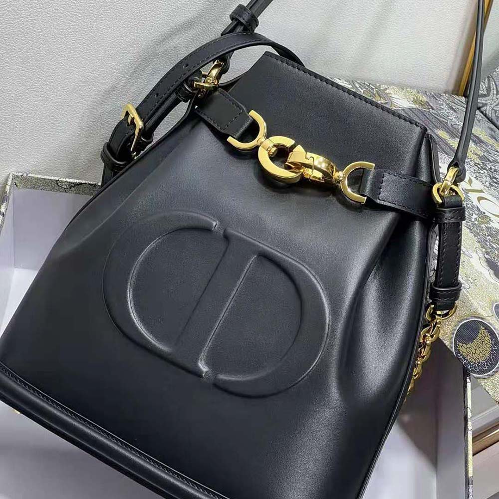 Dior Women Medium C’est Dior Bag Black CD-Embossed Calfskin - image 8