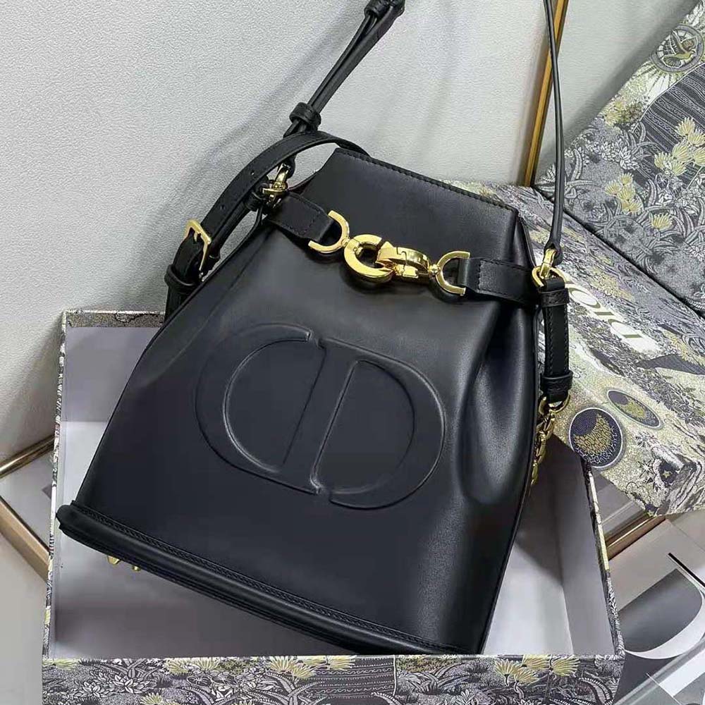 Dior Women Medium C’est Dior Bag Black CD-Embossed Calfskin - image 7