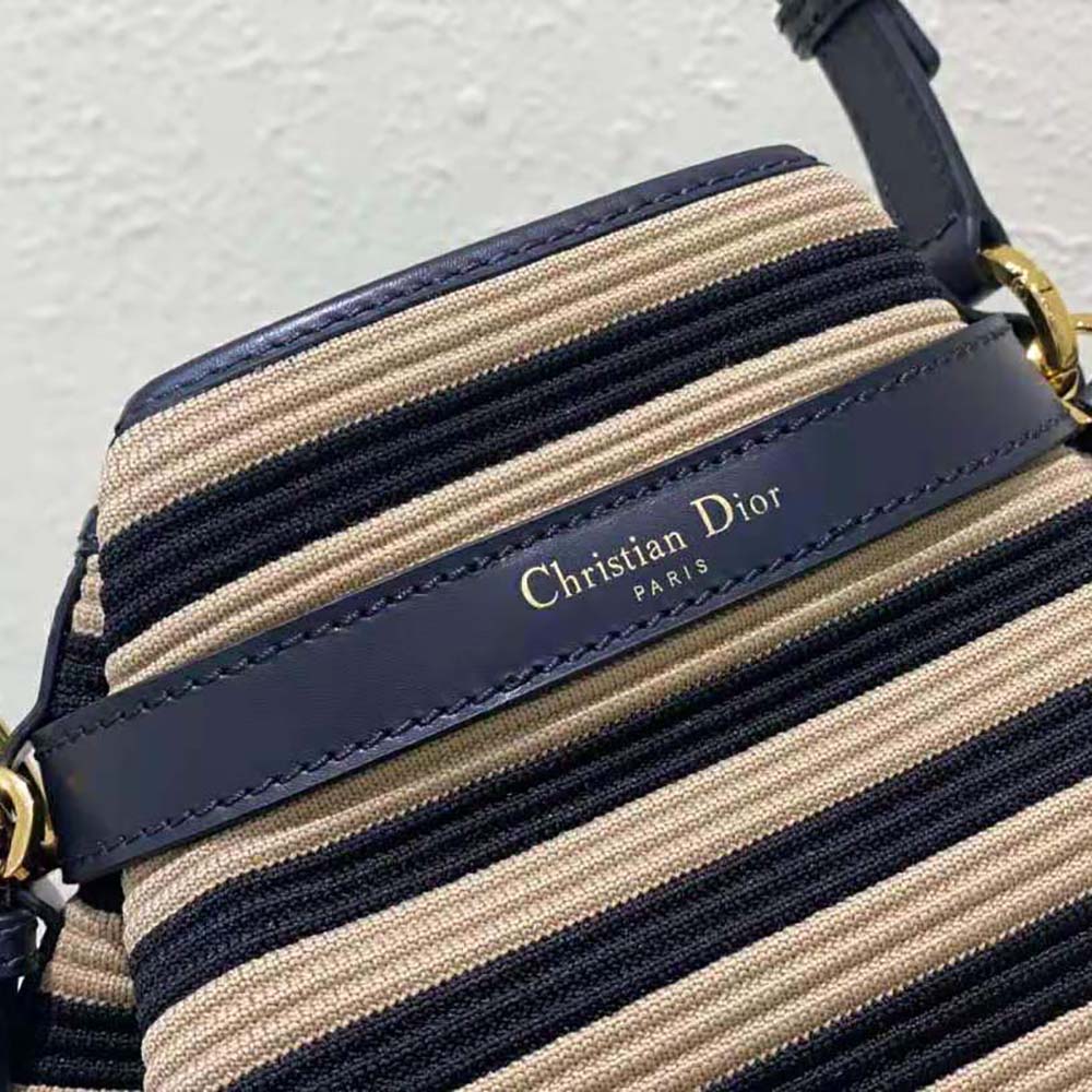 Dior Women Medium C’est Dior Bag Natural and Denim Blue Marinière Raffia - image 9