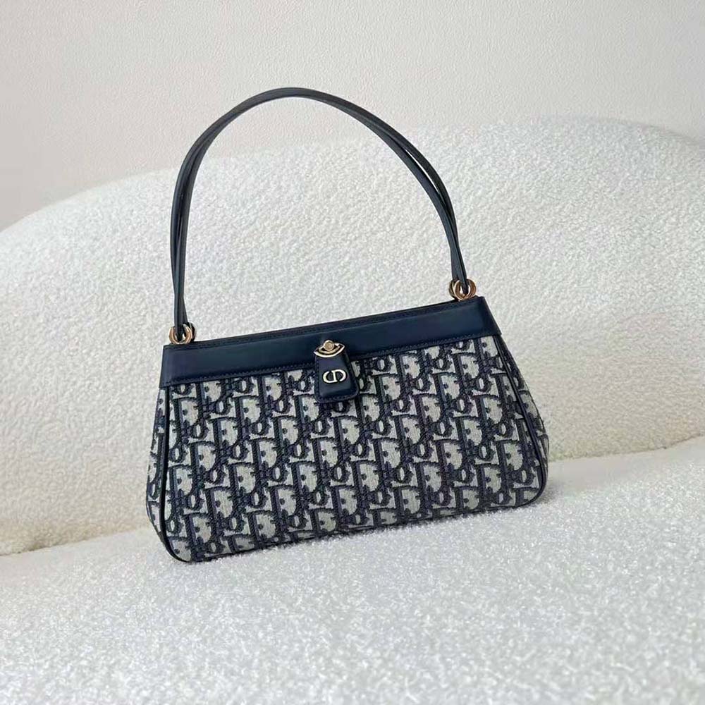 Dior Women Medium Dior Key Bag Blue Dior Oblique Jacquard - image 4