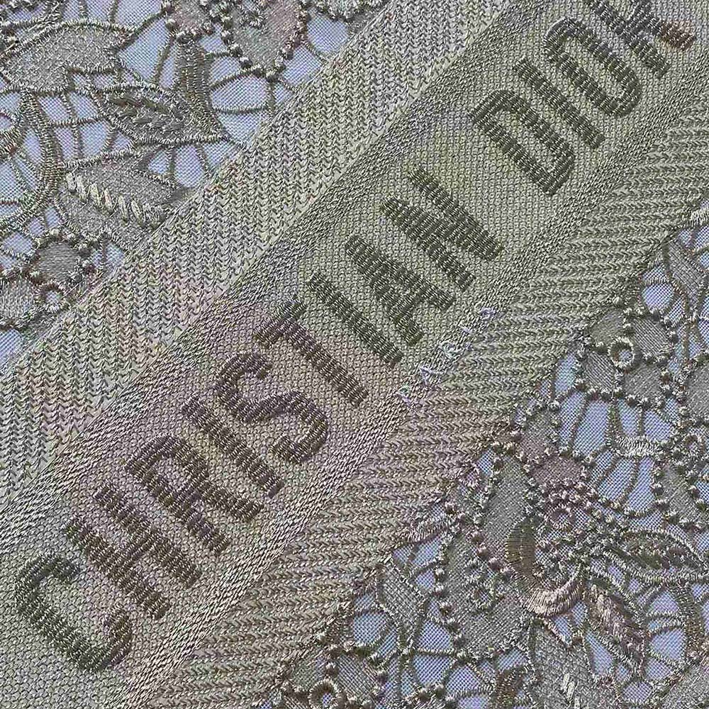 Dior Women Medium Dior or Dior Book Tote Gold-Tone D-Lace Embroidery with Macramé Effect - image 9