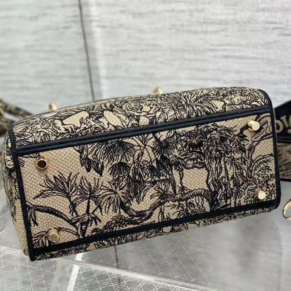 Dior Women Medium Lady D-lite Bag Beige Multicolor Toile de Jouy Voyage Embroidery - image 6