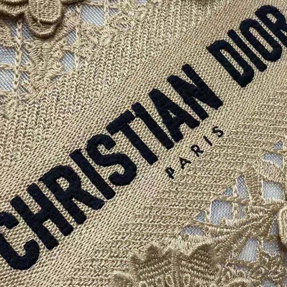 Dior Women Medium Lady D-lite Bag Natural D-Lace Embroidery with 3D Macramé Effect - image 8