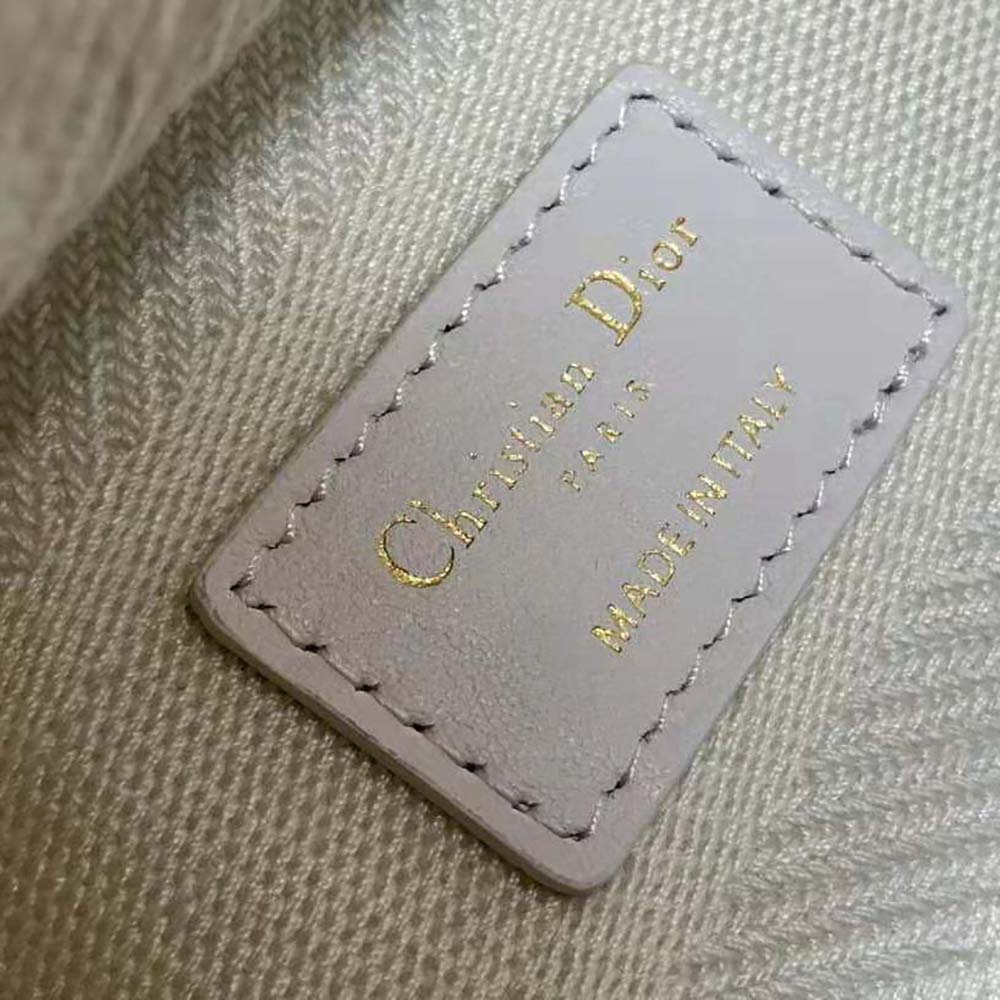 Dior Women Medium Lady D-lite Bag White D-Lace Embroidery with 3D Macramé Effect - image 9