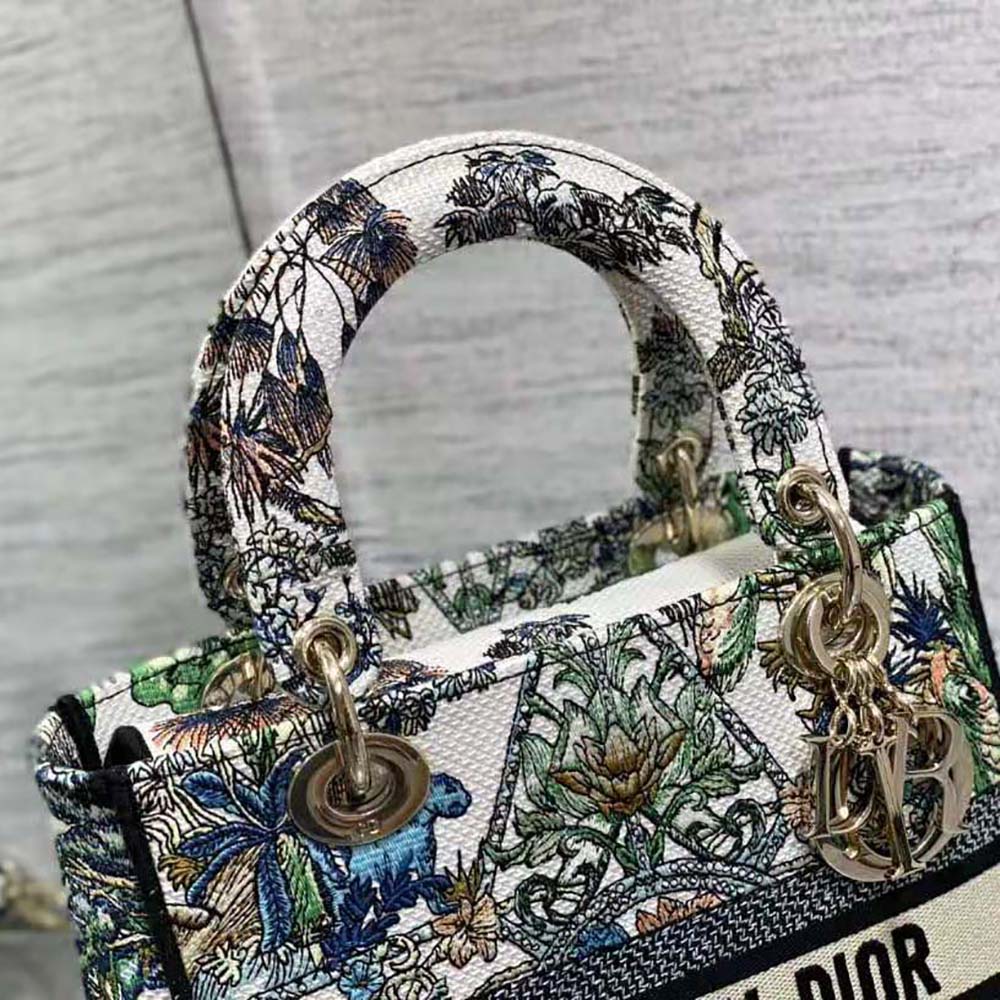 Dior Women Medium Lady D-lite Bag White Multicolor Étoile de Voyage Embroidery - image 7