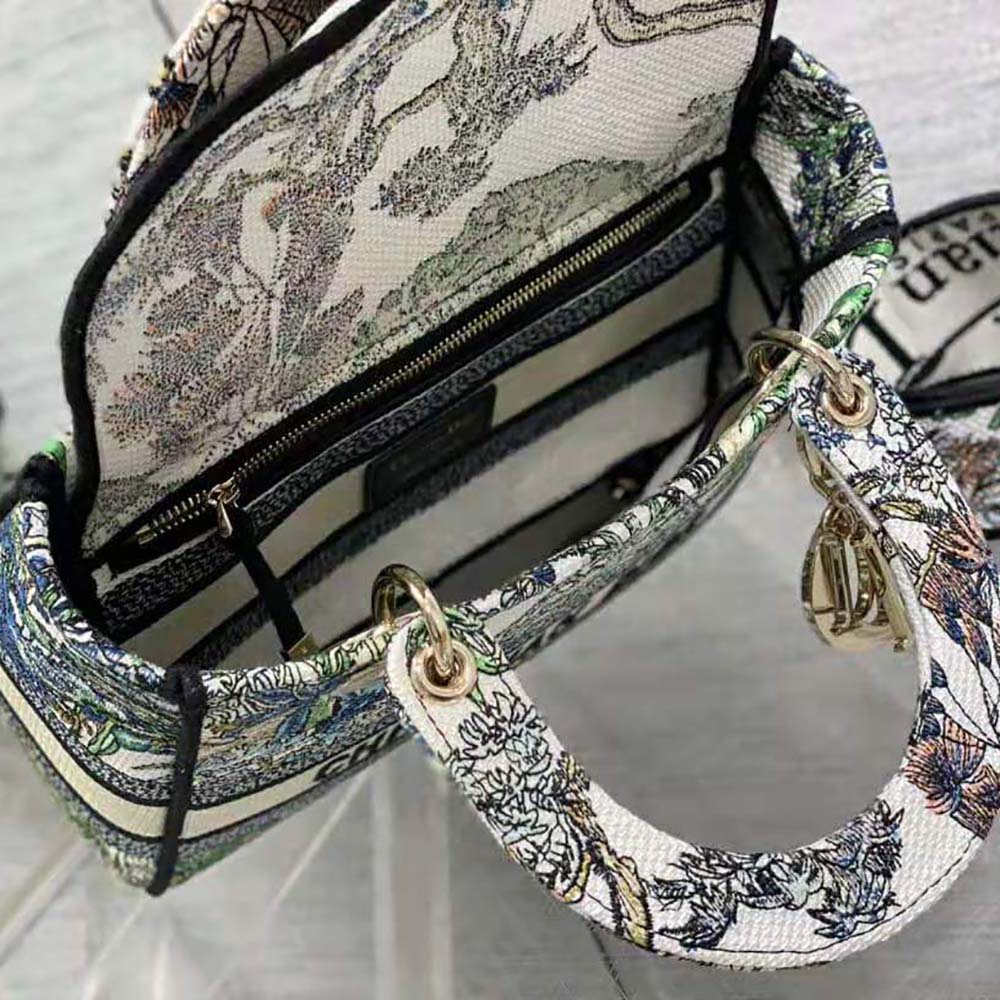 Dior Women Medium Lady D-lite Bag White Multicolor Étoile de Voyage Embroidery - image 8