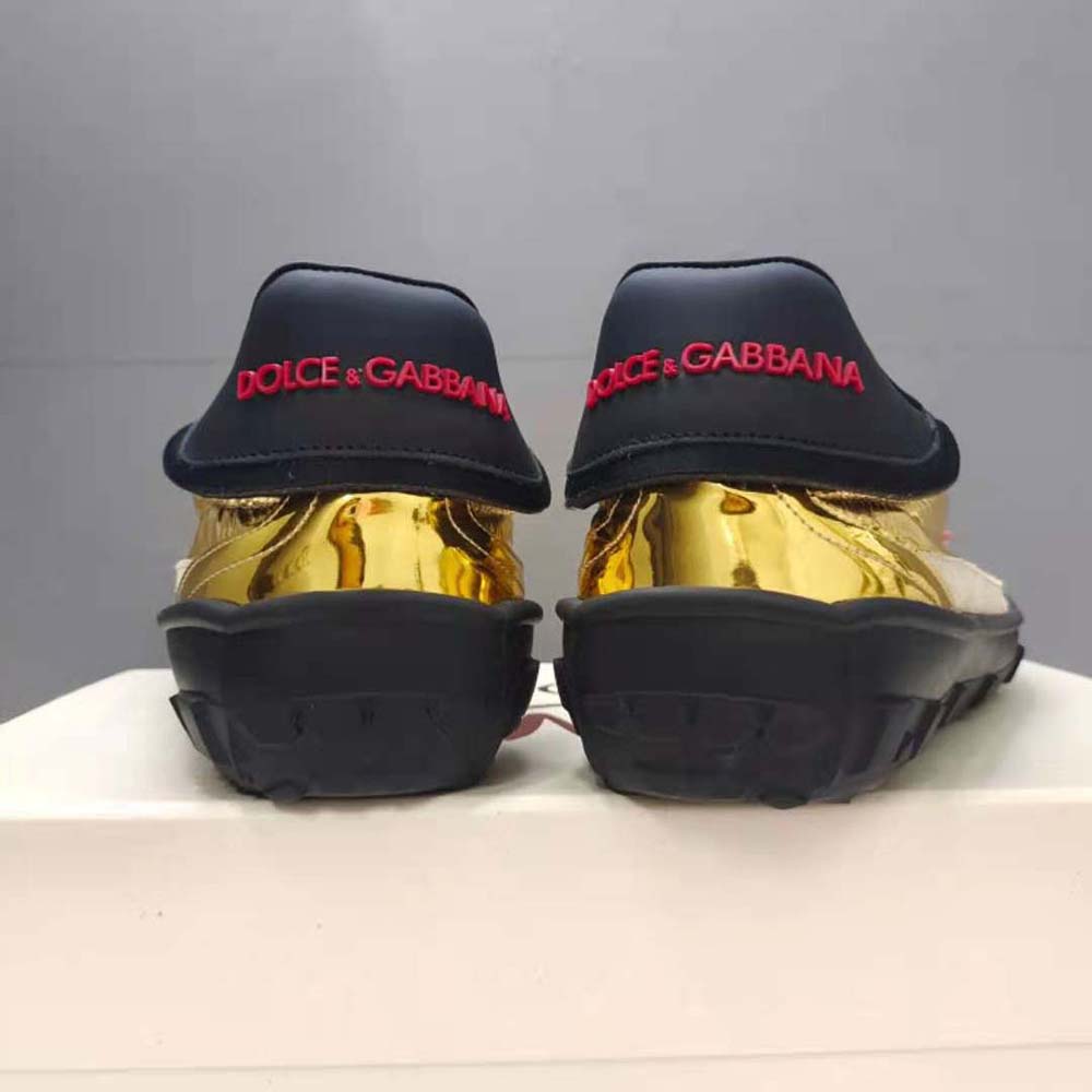 Dolce Gabbana D&G Men Mixed-material Old Runner Sneakers-Gold - image 7
