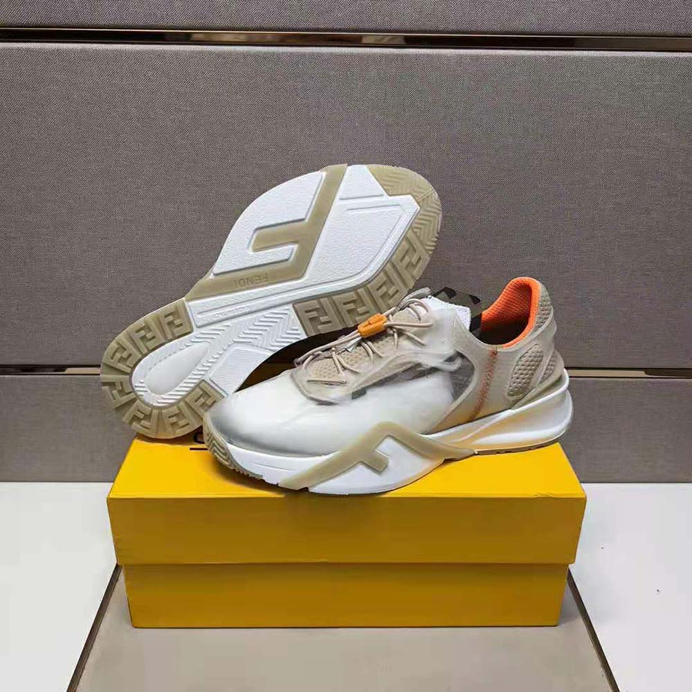 Fendi Men Flow Beige Nylon Low-tops - image 10