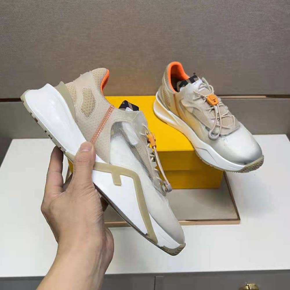 Fendi Men Flow Beige Nylon Low-tops - image 8