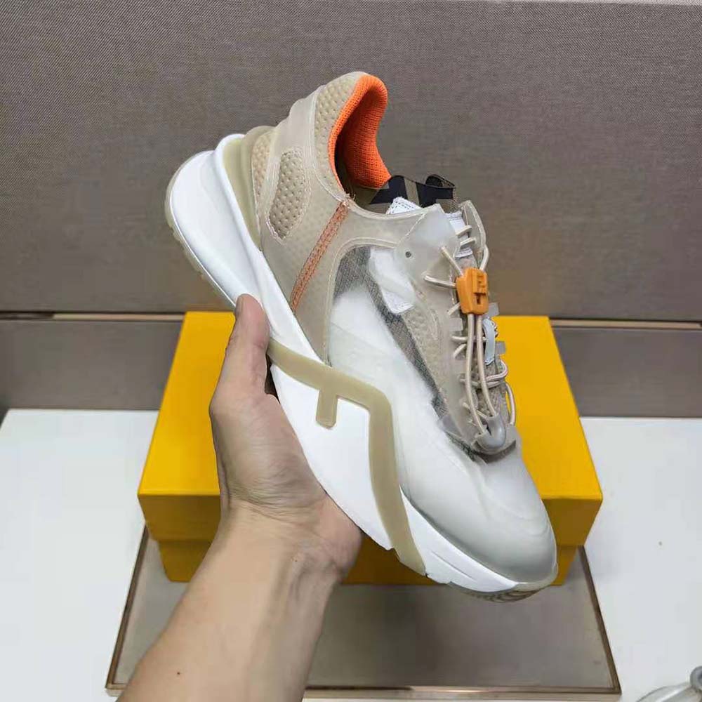 Fendi Men Flow Beige Nylon Low-tops - image 7