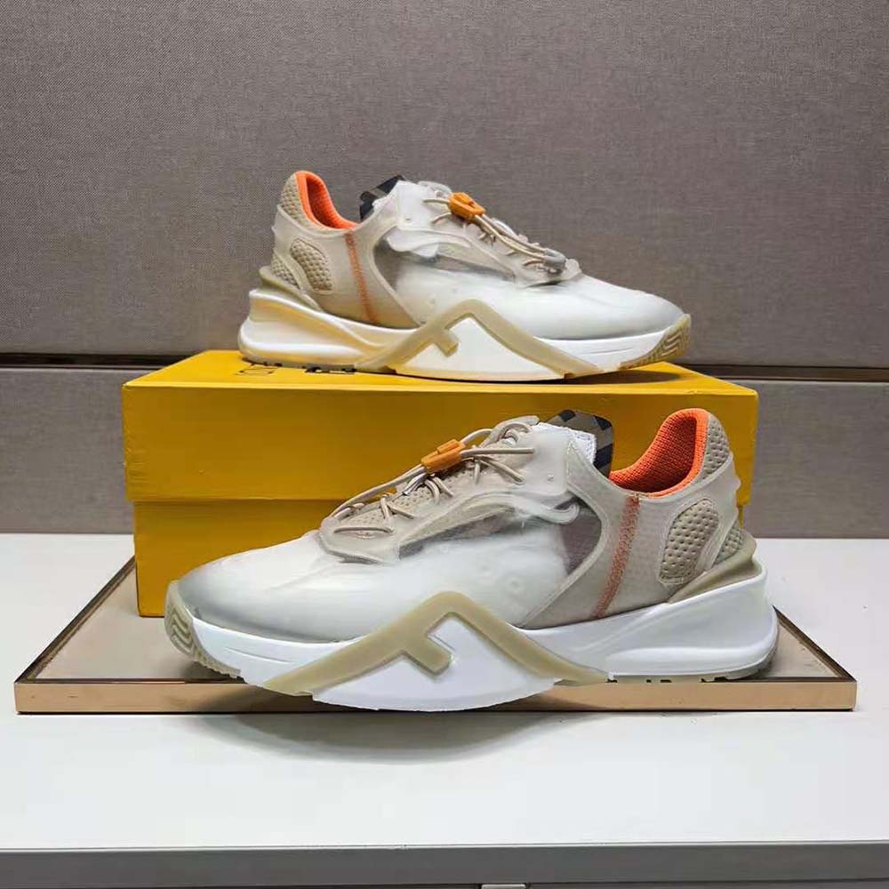 Fendi Men Flow Beige Nylon Low-tops - image 6