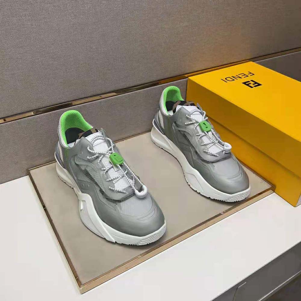 Fendi Men Flow Gray Nylon Low-tops - image 4