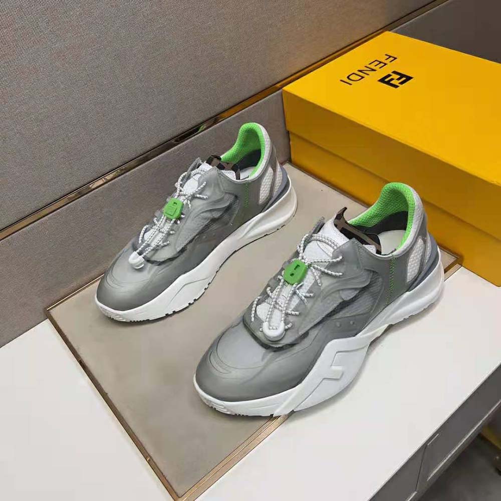Fendi Men Flow Gray Nylon Low-tops - image 5
