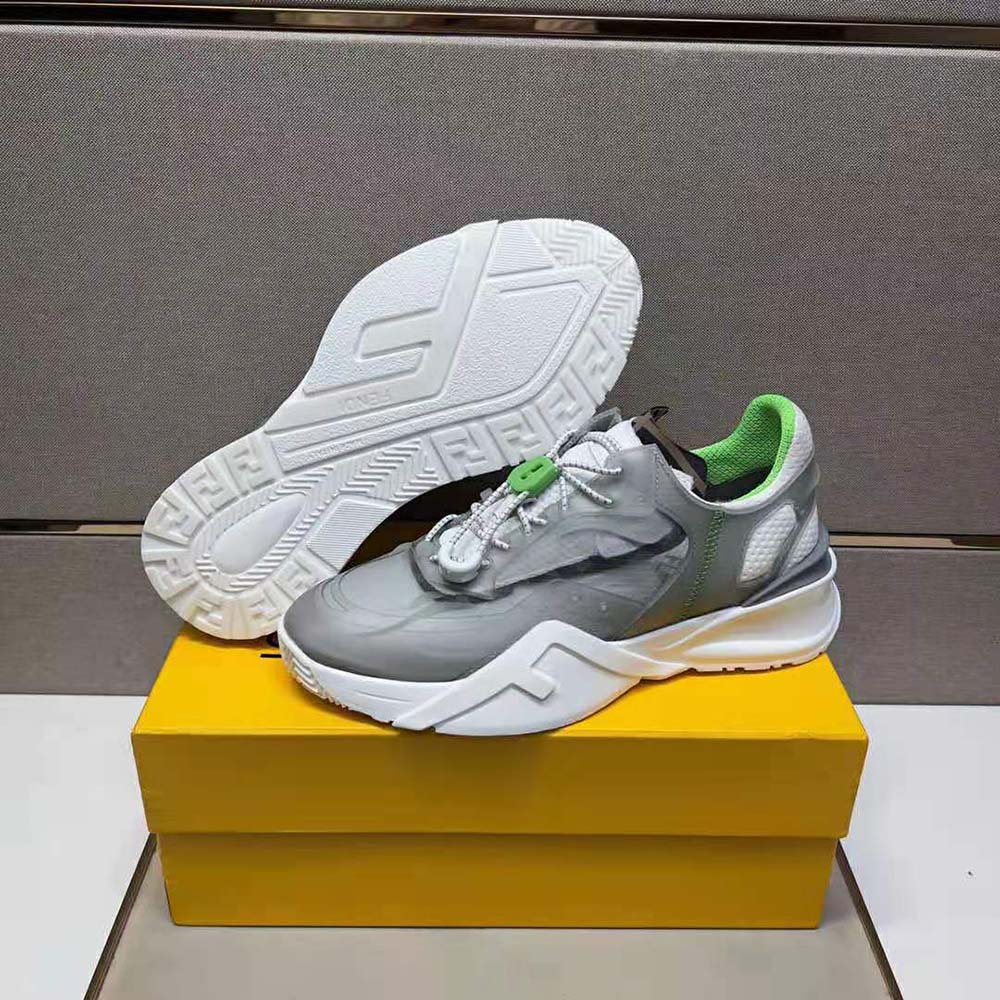 Fendi Men Flow Gray Nylon Low-tops - image 10