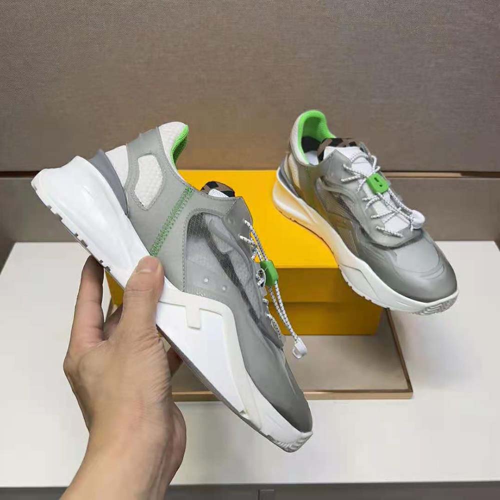 Fendi Men Flow Gray Nylon Low-tops - image 8