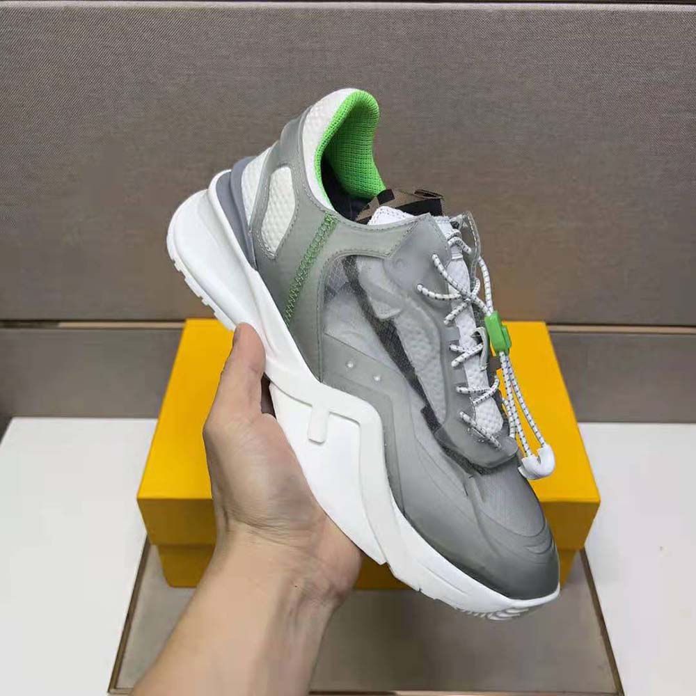 Fendi Men Flow Gray Nylon Low-tops - image 7
