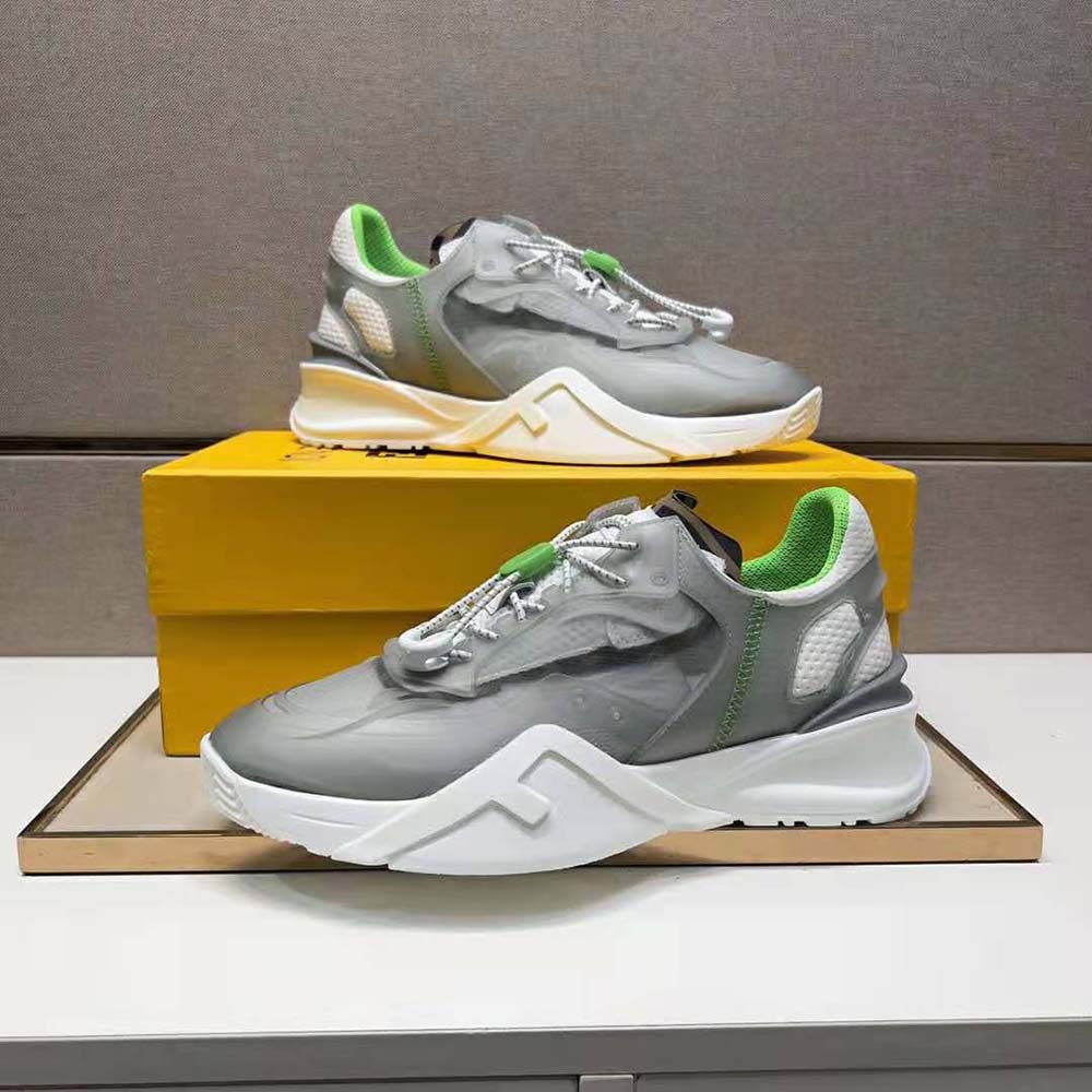Fendi Men Flow Gray Nylon Low-tops - image 6