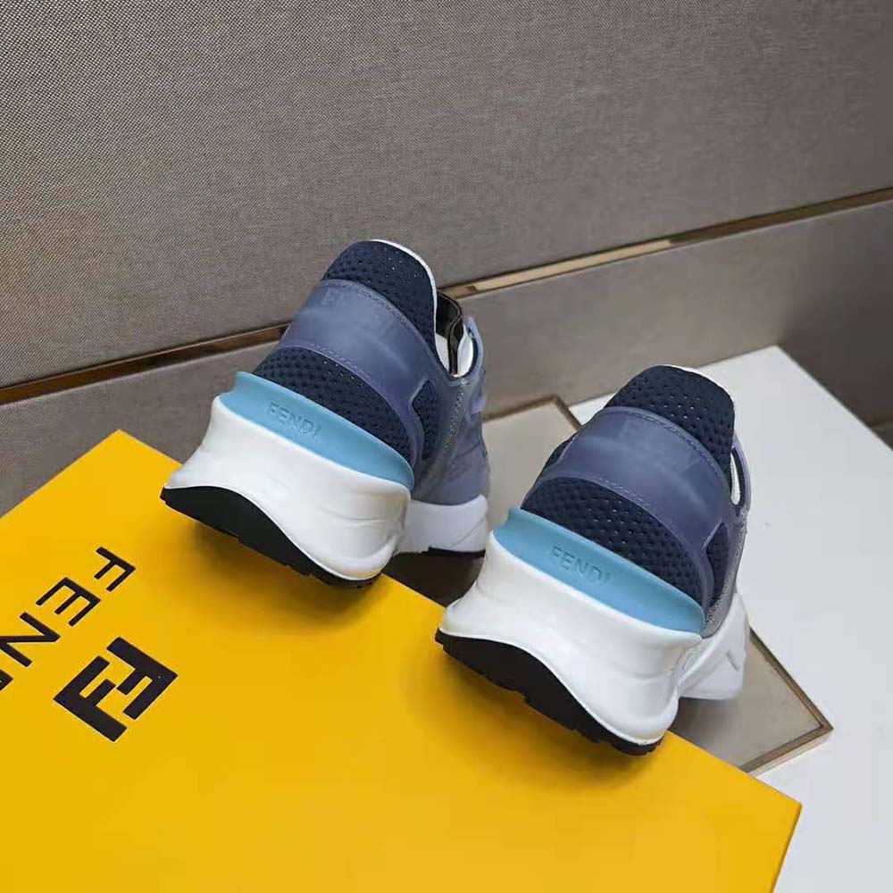 Fendi Men Flow Light Blue Nylon Low-tops - image 9