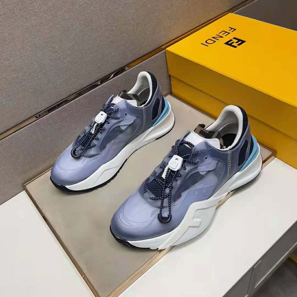 Fendi Men Flow Light Blue Nylon Low-tops - image 5