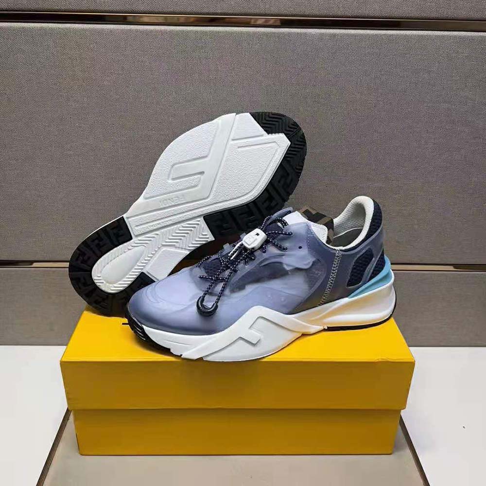 Fendi Men Flow Light Blue Nylon Low-tops - image 10