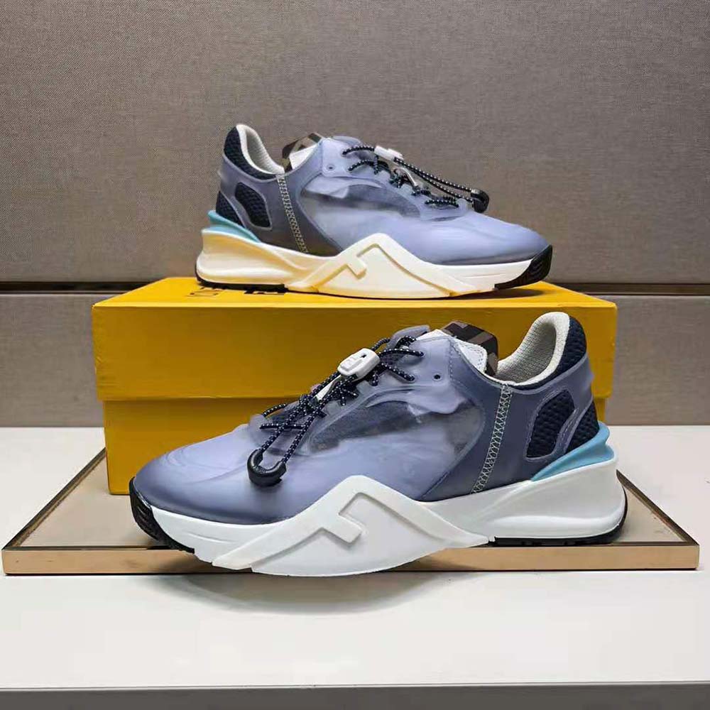 Fendi Men Flow Light Blue Nylon Low-tops - image 6