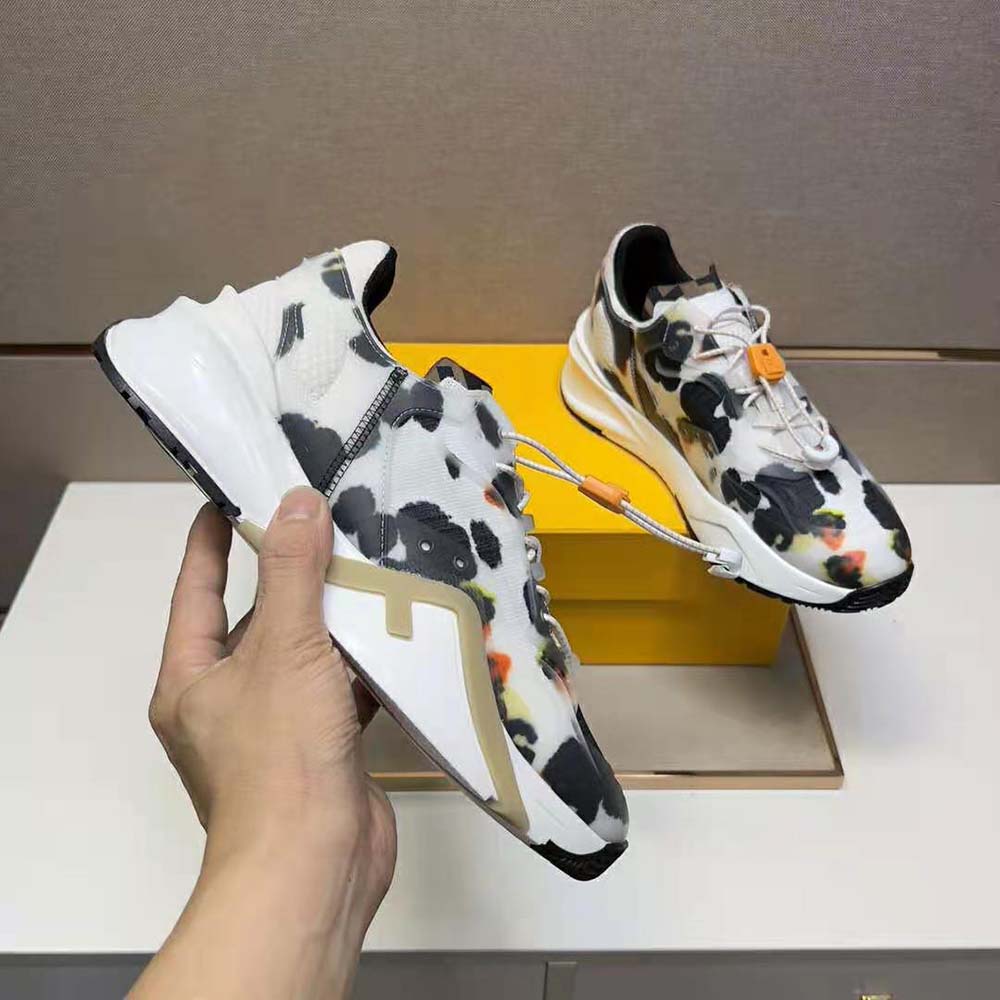 Fendi Men Flow White Fabric Low-tops - image 6