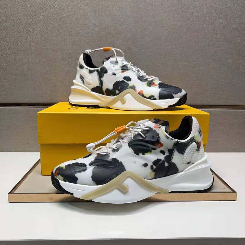 Fendi Men Flow White Fabric Low-tops - image 4