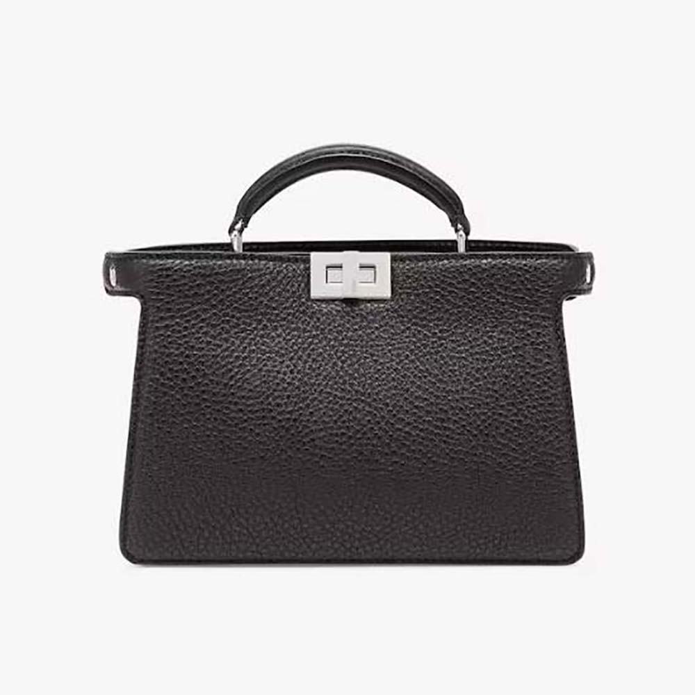 Front view of Fendi Men Peekaboo ISeeU XCross Black Leather Bag