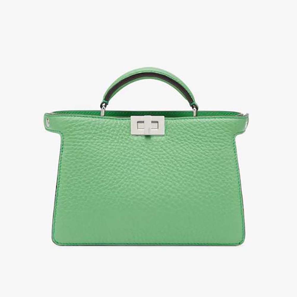 Front view of Fendi Men Peekaboo ISeeU XCross Green Leather Bag
