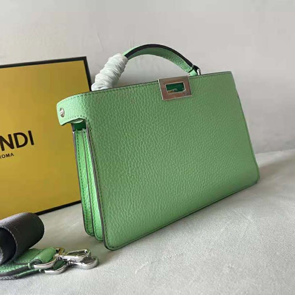 Fendi Men Peekaboo ISeeU XCross Green Leather Bag - image 4