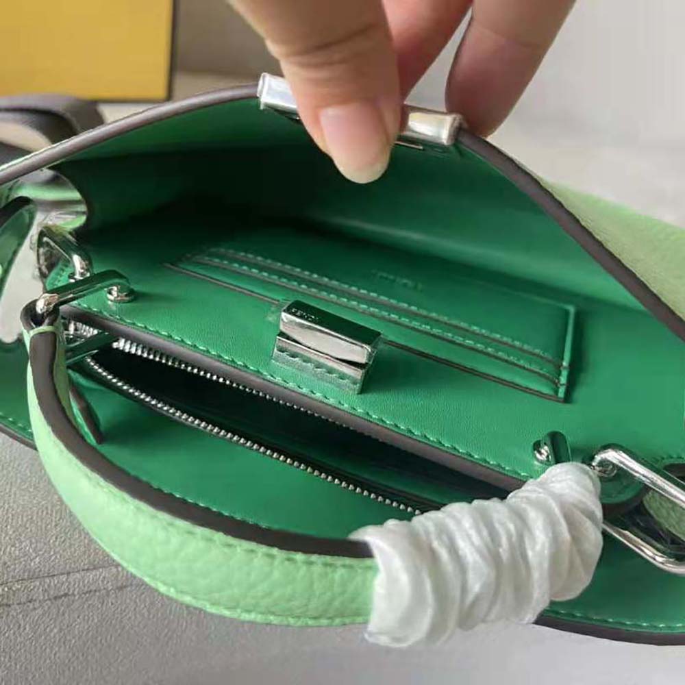 Fendi Men Peekaboo ISeeU XCross Green Leather Bag - image 7