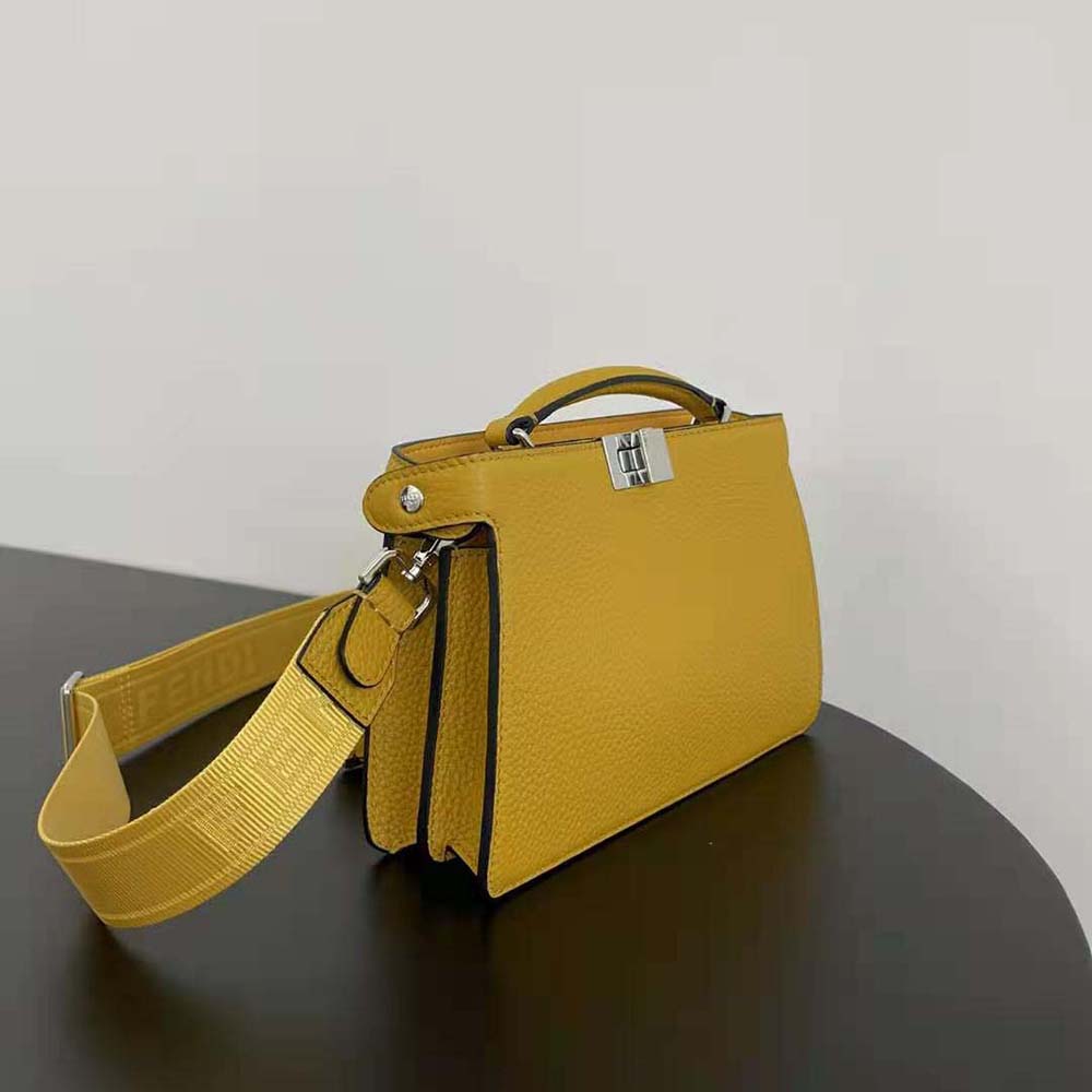 Fendi Men Peekaboo ISeeU XCross Orange Leather Bag - image 4
