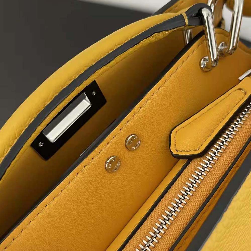 Fendi Men Peekaboo ISeeU XCross Orange Leather Bag - image 6