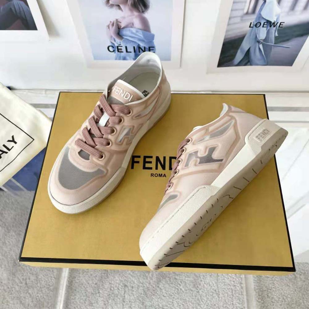 Fendi Unisex Match Pink Mesh Low Tops - image 6