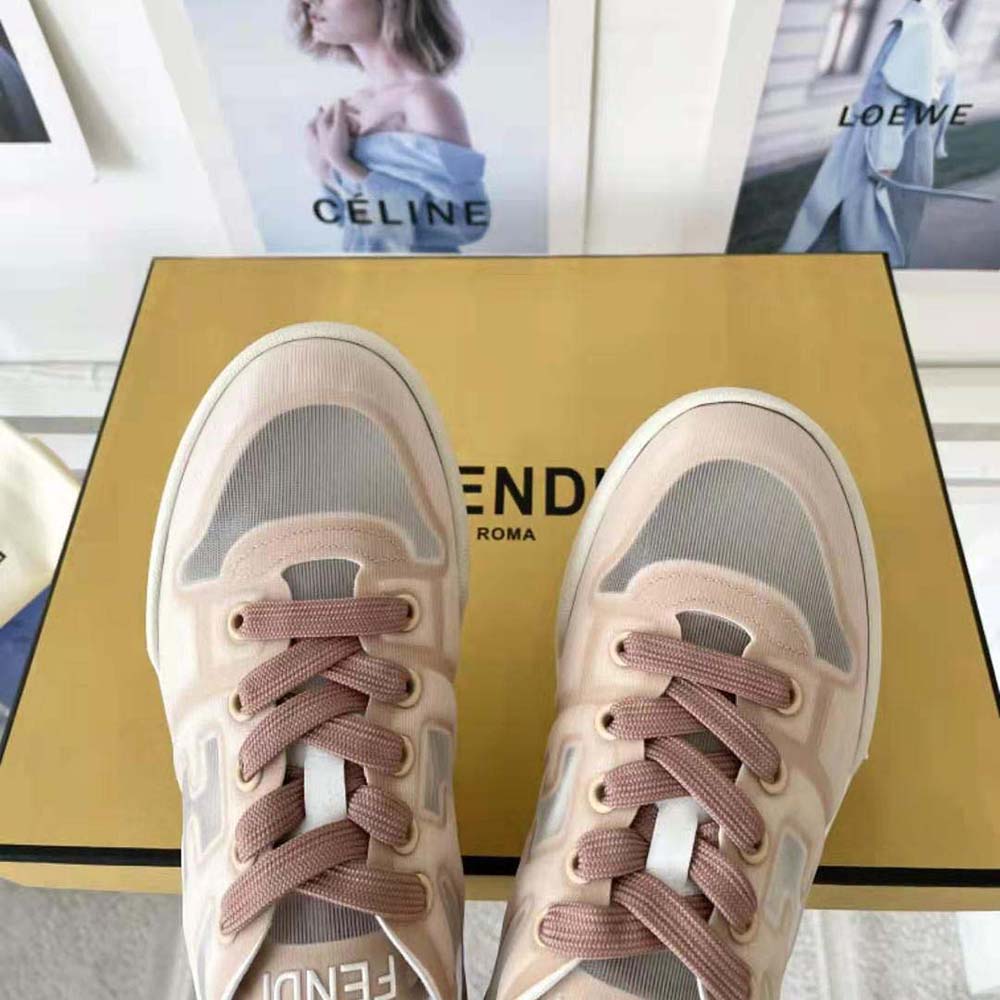 Fendi Unisex Match Pink Mesh Low Tops - image 8