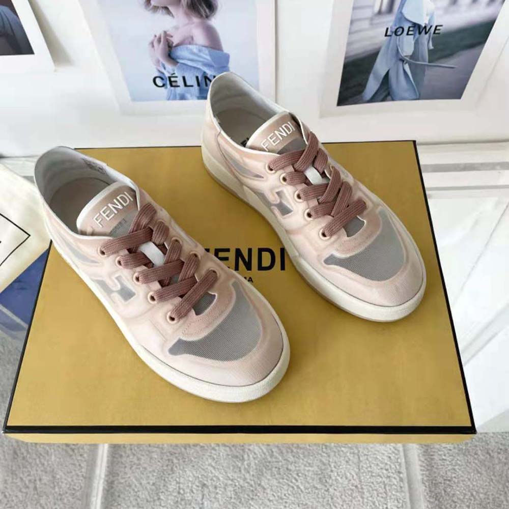 Fendi Unisex Match Pink Mesh Low Tops - image 4