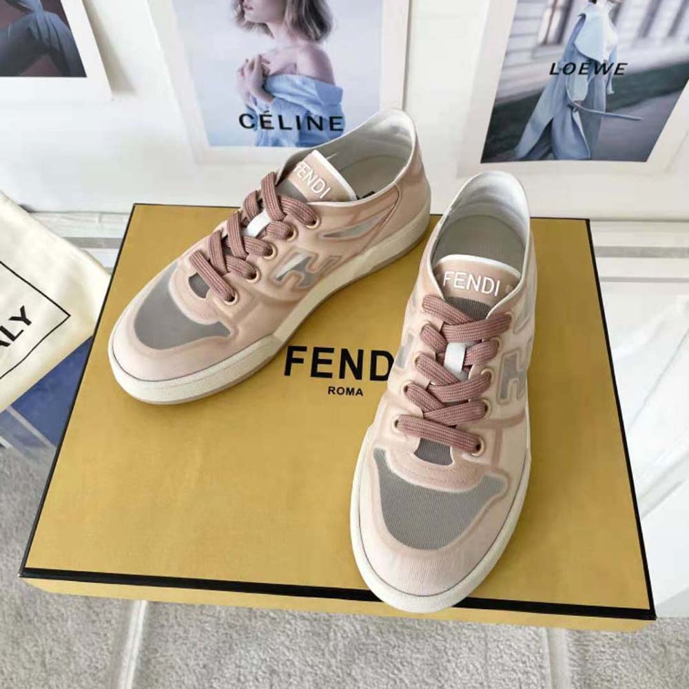 Fendi Unisex Match Pink Mesh Low Tops - image 5