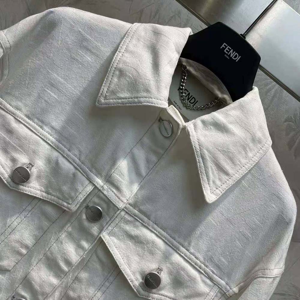 Fendi Women Blouson White Denim Fendi by Marc Jacobs Jacket - image 4