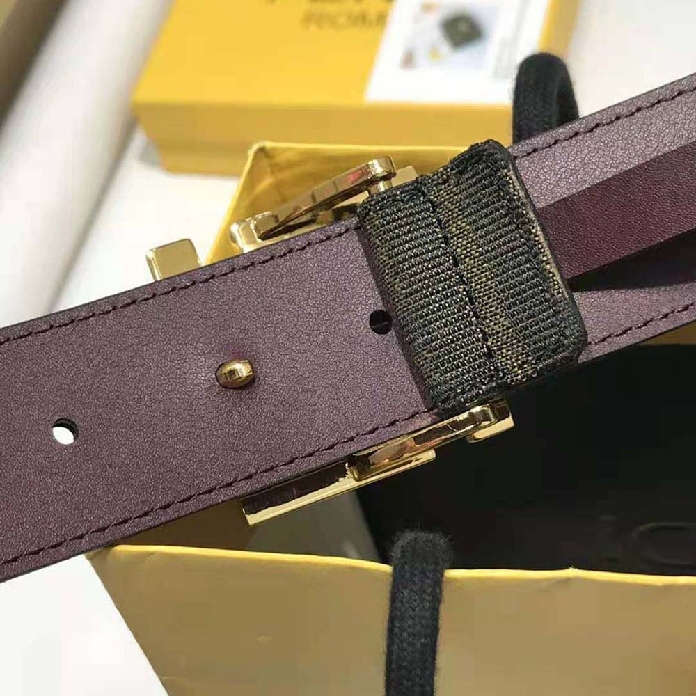 Fendi Women Dove Gray FF Jacquard Fabric Belt - image 8