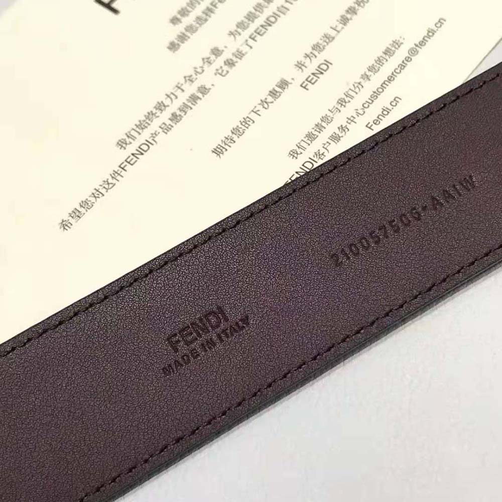 Fendi Women Dove Gray FF Jacquard Fabric Belt - image 9