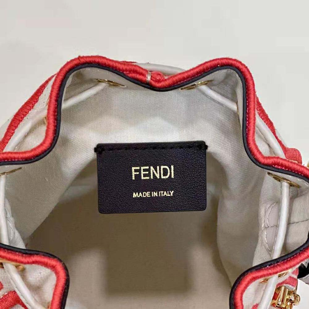 Fendi Women Mon Tresor Beige Canvas Mini-bag with Fendi Roma Embroidery - image 8