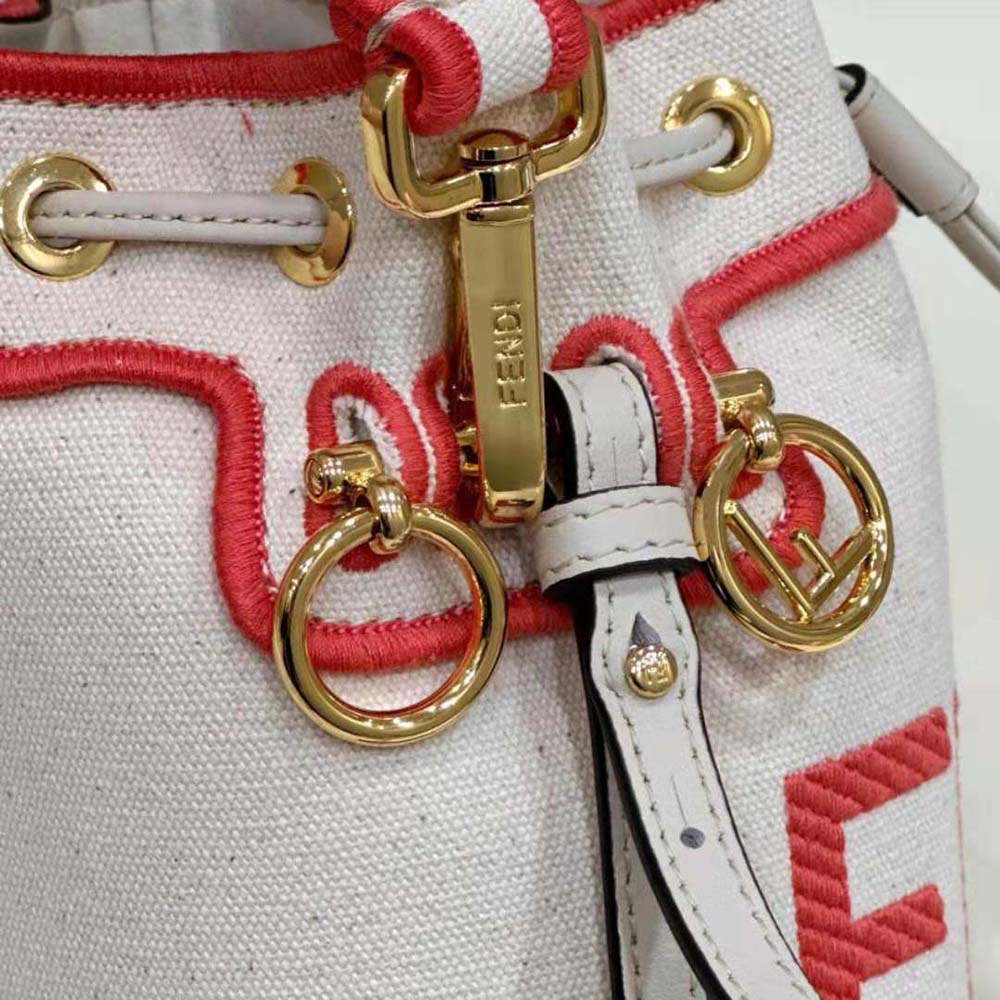 Fendi Women Mon Tresor Beige Canvas Mini-bag with Fendi Roma Embroidery - image 7
