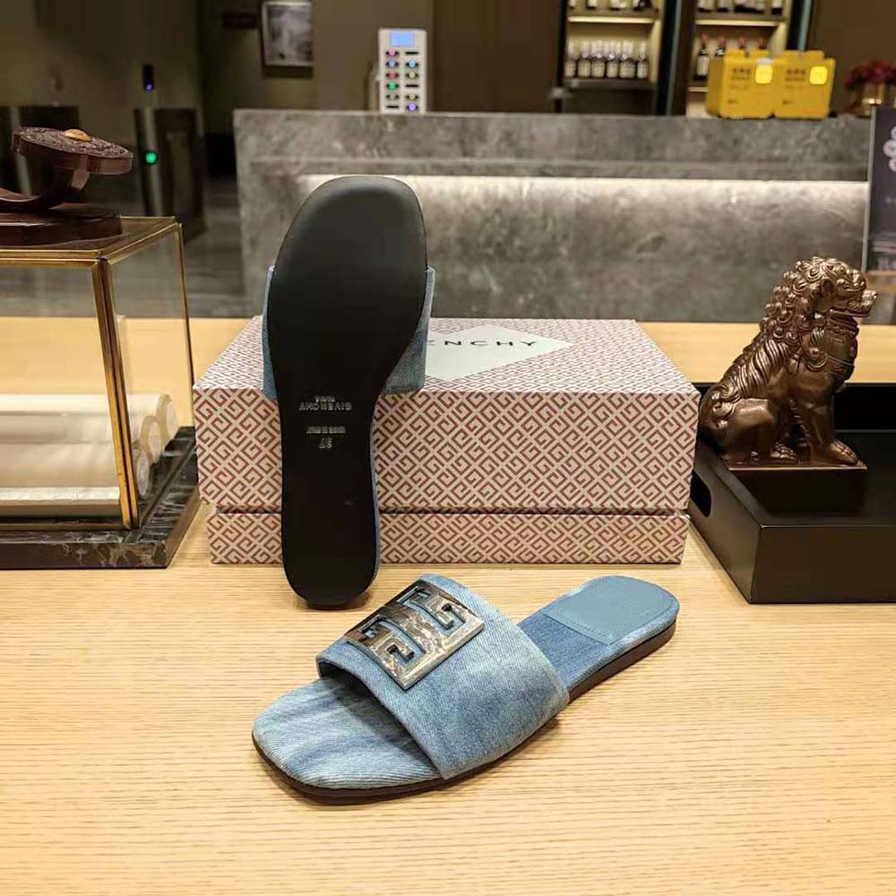 Givenchy Women 4G Mules in Washed Denim-Blue - image 10